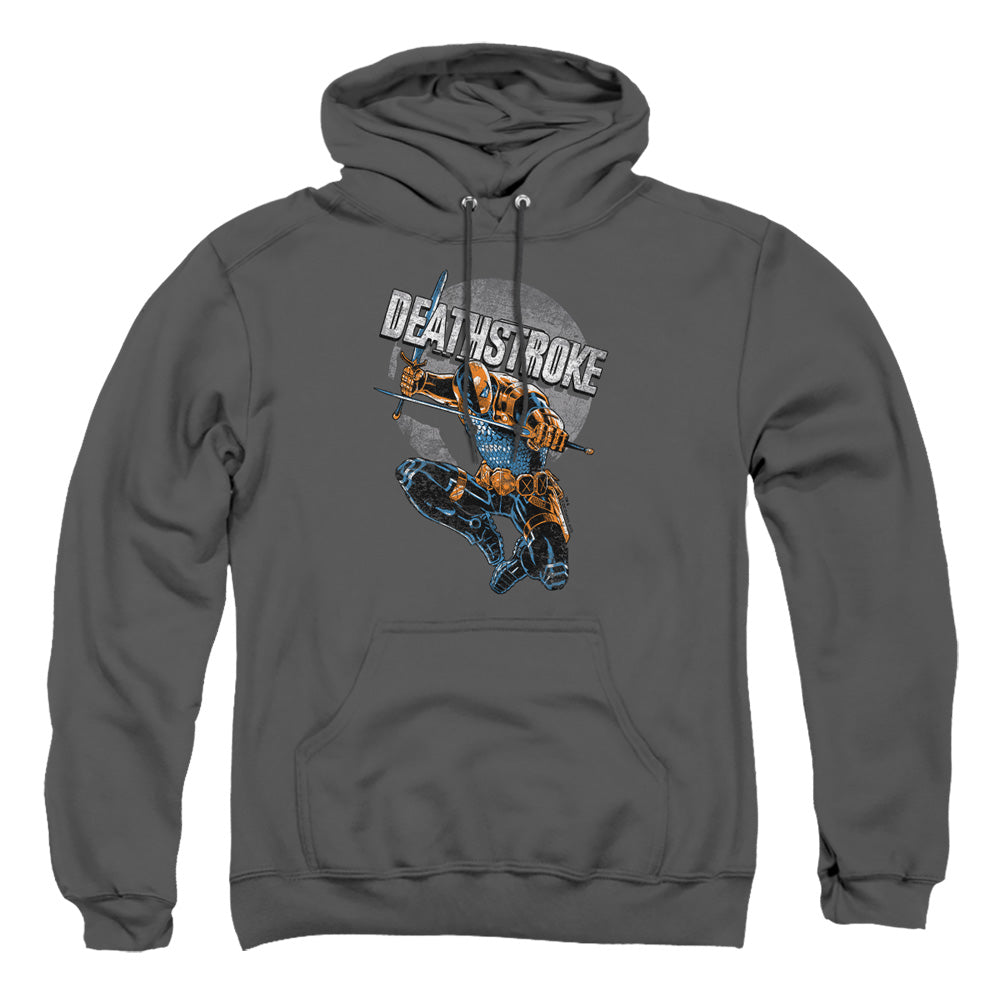 Jla - Deathstroke Retro - Adult Pull-over Hoodie - Charcoal