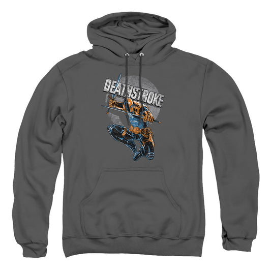 Jla - Deathstroke Retro - Adult Pull-over Hoodie - Charcoal