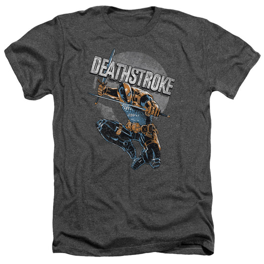 Jla - Deathstroke Retro - Adult Heather - Charcoal