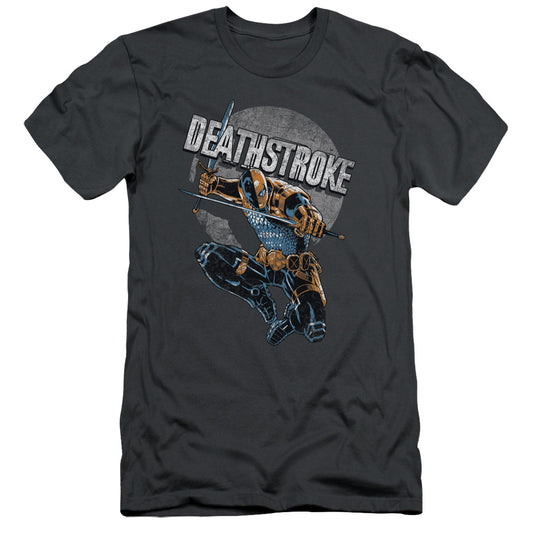 Jla - Deathstroke Retro - Short Sleeve Adult 30/1 - Charcoal T-shirt