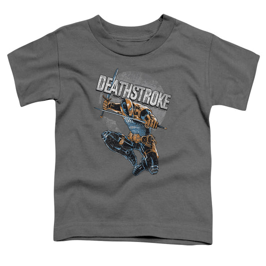 Jla - Deathstroke Retro - Short Sleeve Toddler Tee - Charcoal T-shirt