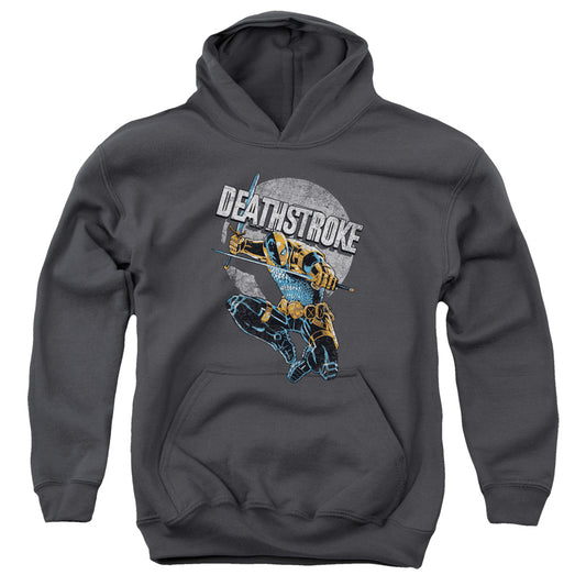 Jla - Deathstroke Retro - Youth Pull-over Hoodie - Charcoal