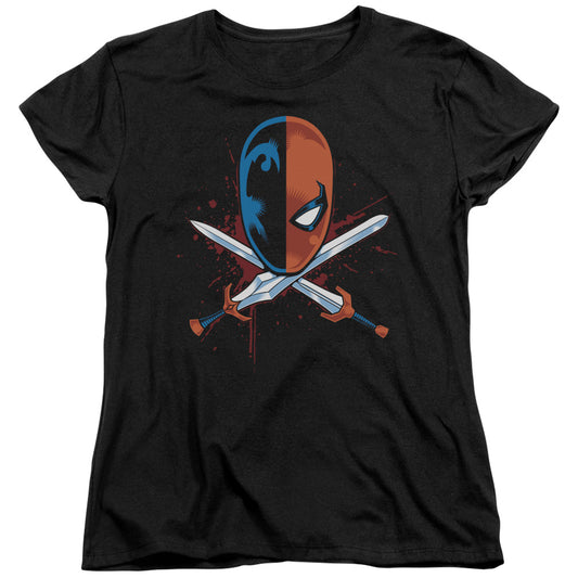 Jla - Crossed Swords - Short Sleeve Womens Tee - Black T-shirt