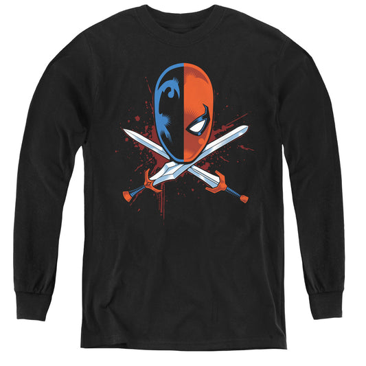 Jla - Crossed Swords - Youth Long Sleeve Tee - Black