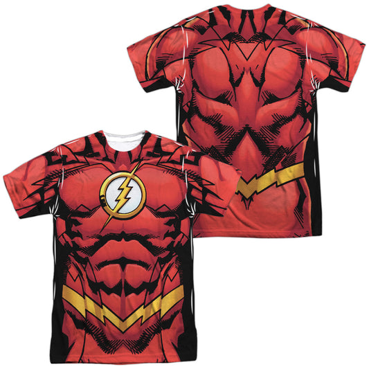 Jla - Flash 52 (Front/back Print) - Short Sleeve Adult Poly Crew - White T-shirt