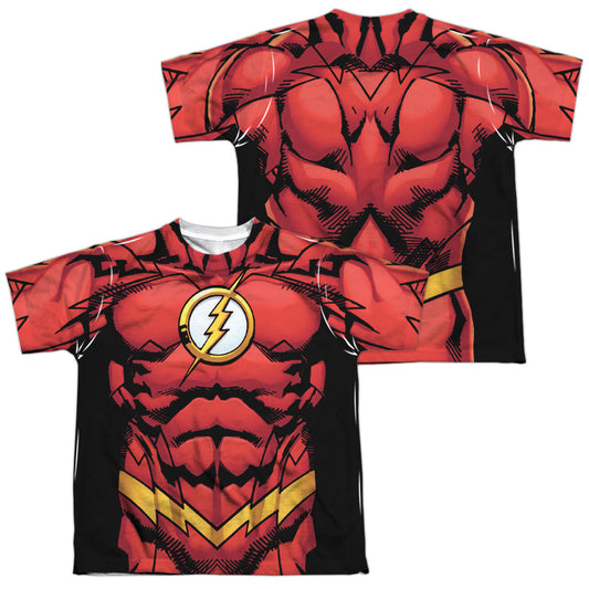 Jla - Flash 52 (Front/back Print) - Short Sleeve Youth Poly Crew - White T-shirt