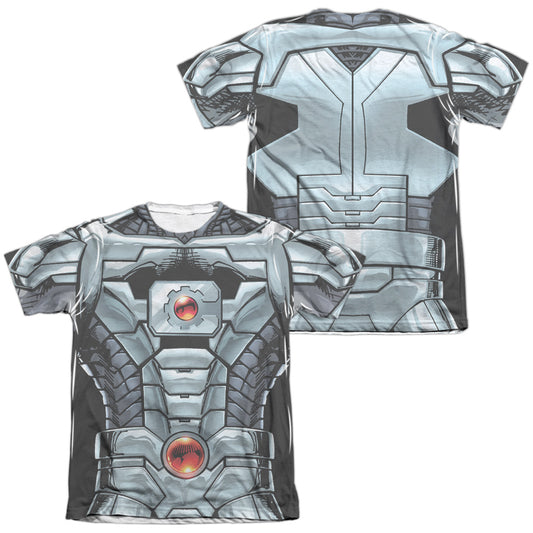 Jla - Cyborg (Front/back Print) - Adult Poly/cotton Short Sleeve Tee - White T-shirt