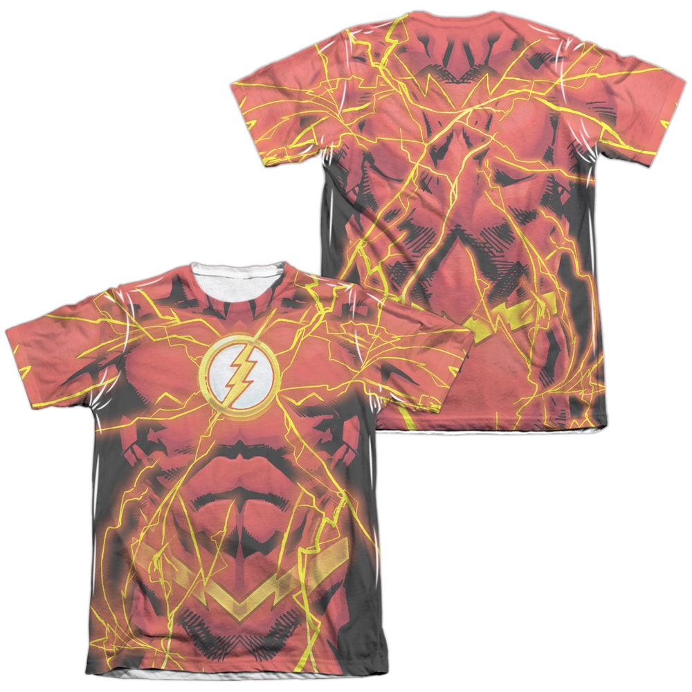 Jla - Flash 52 Bolt (Front/back Print) - Adult Poly/cotton Short Sleeve Tee - White T-shirt