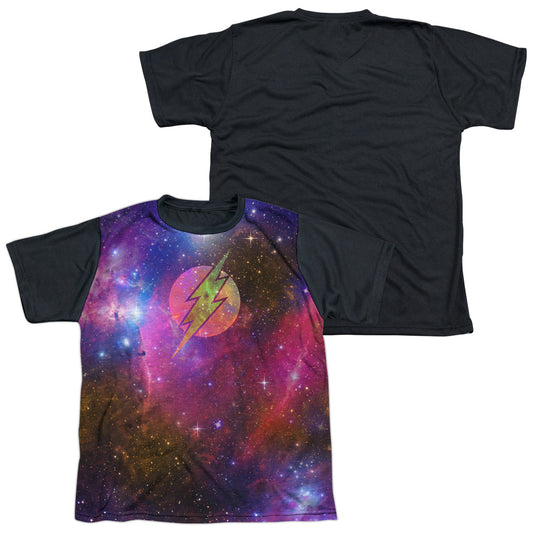 Jla - Flash Galaxy - Short Sleeve Youth White Front Black Back   - White T-shirt