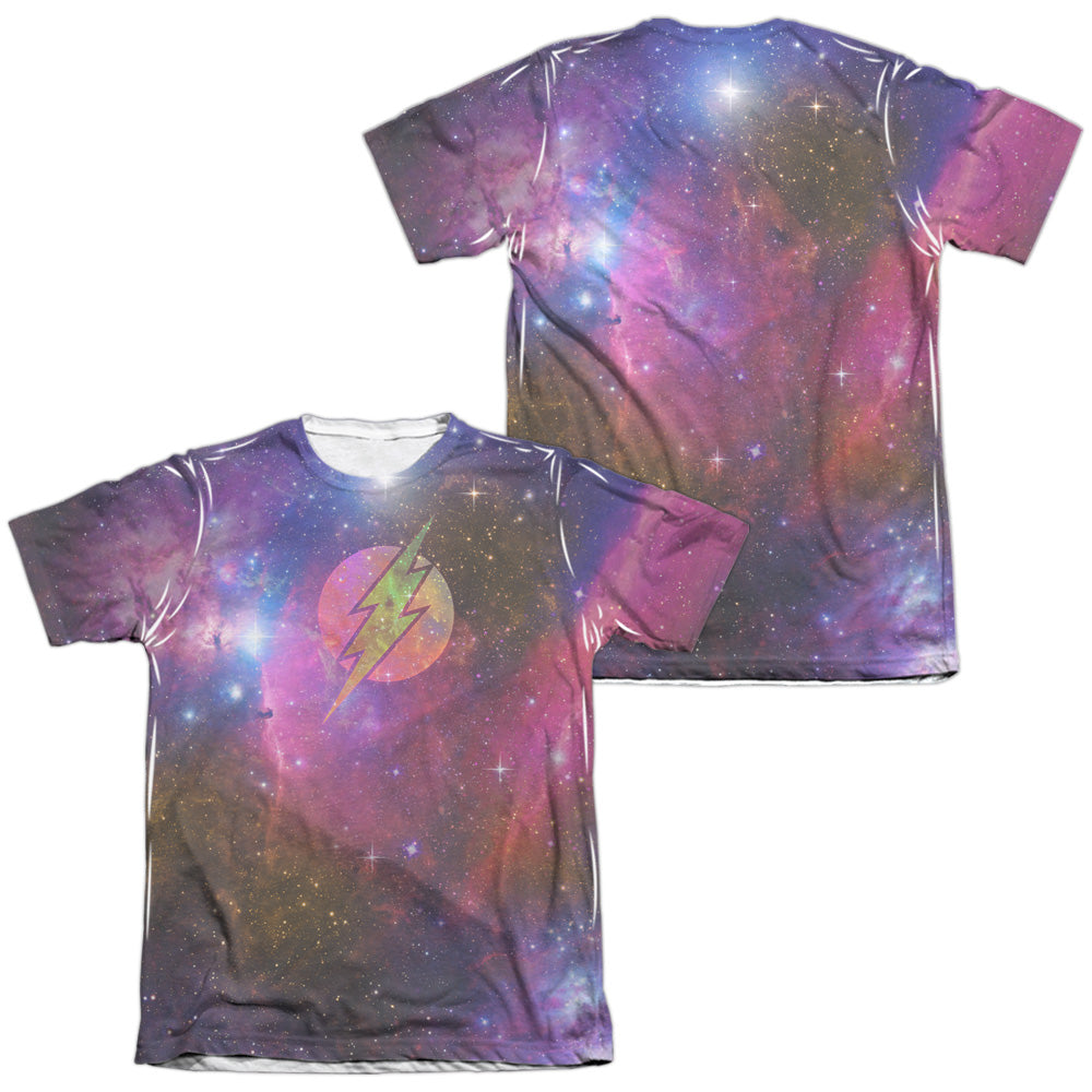 Jla - Flash Galaxy (Front/back Print) - Adult Poly/cotton Short Sleeve Tee - White T-shirt