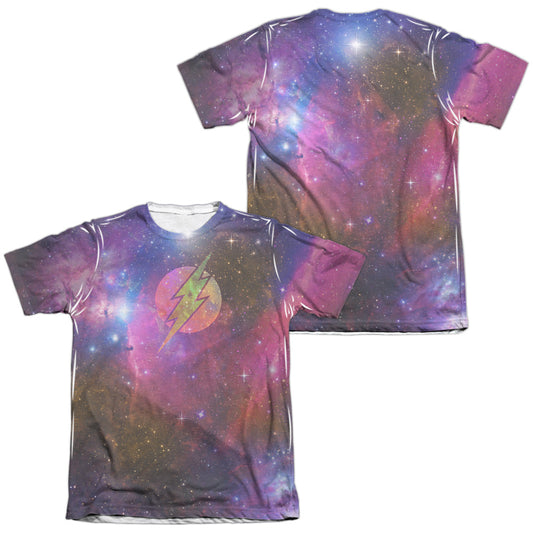 Jla - Flash Galaxy (Front/back Print) - Adult Poly/cotton Short Sleeve Tee - White T-shirt