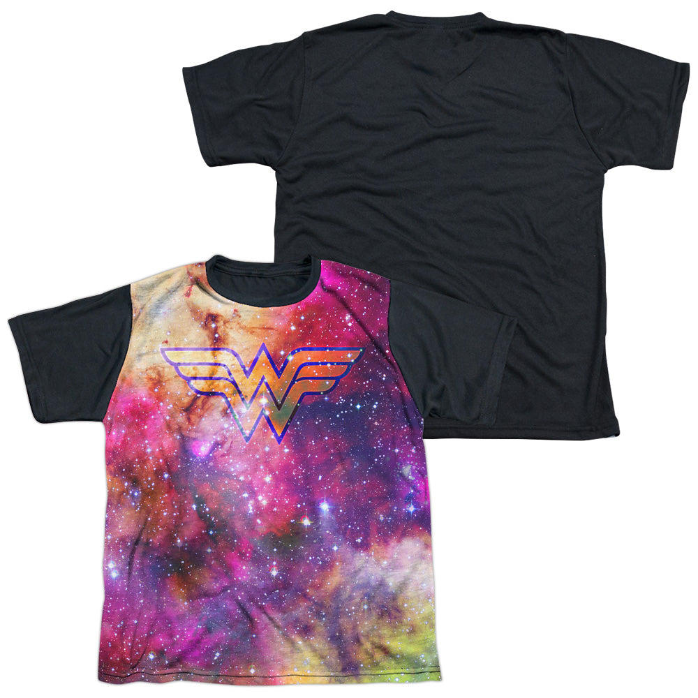 JLA WONDER GALAXY-S/S YOUTH WHITE FRONT BLACK BACK T-Shirt