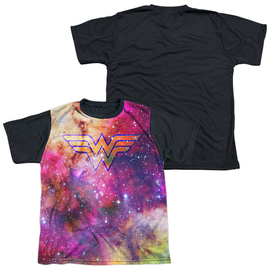 JLA WONDER GALAXY-S/S YOUTH WHITE FRONT BLACK BACK T-Shirt