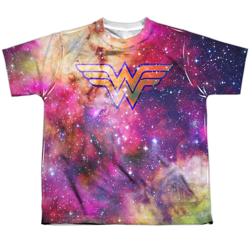 Jla - Wonder Galaxy - Short Sleeve Youth Poly Crew - White T-shirt