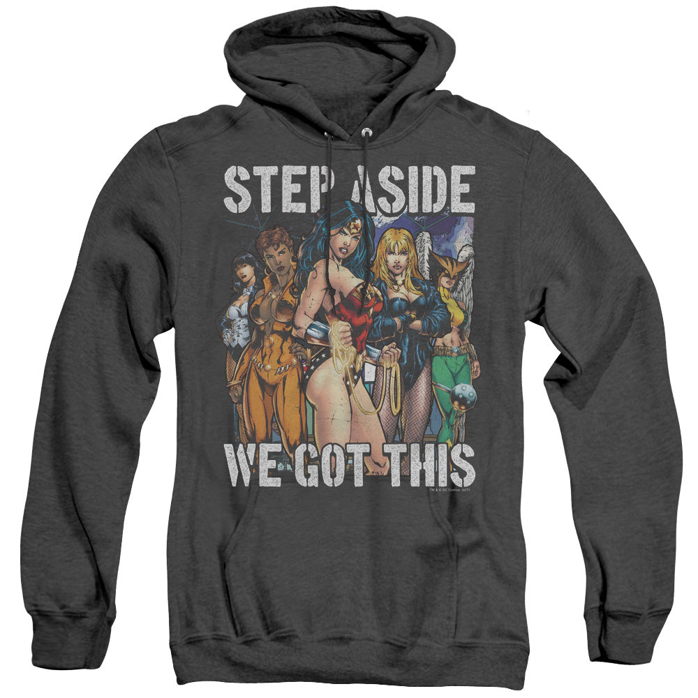 Jla - Heroines - Adult Heather Hoodie - Black
