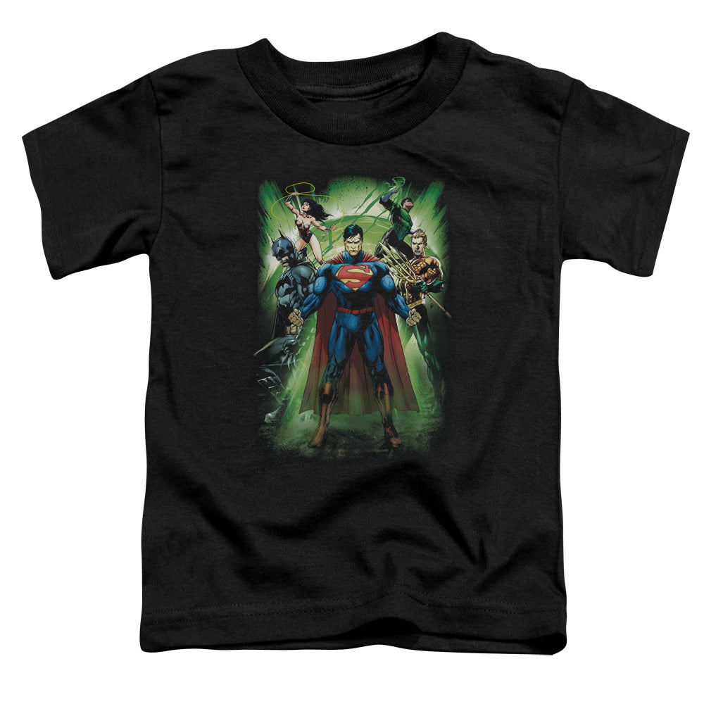 Jla - Power Burst - Short Sleeve Toddler Tee - Black T-shirt