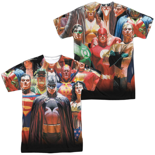 JLA WALL OF HEROES (FRONT/BACK PRINT)-S/S ADULT T-Shirt
