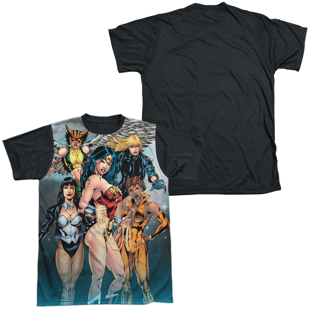 Jla - Gals Night Out - Short Sleeve Adult White Front Black Back   - White T-shirt