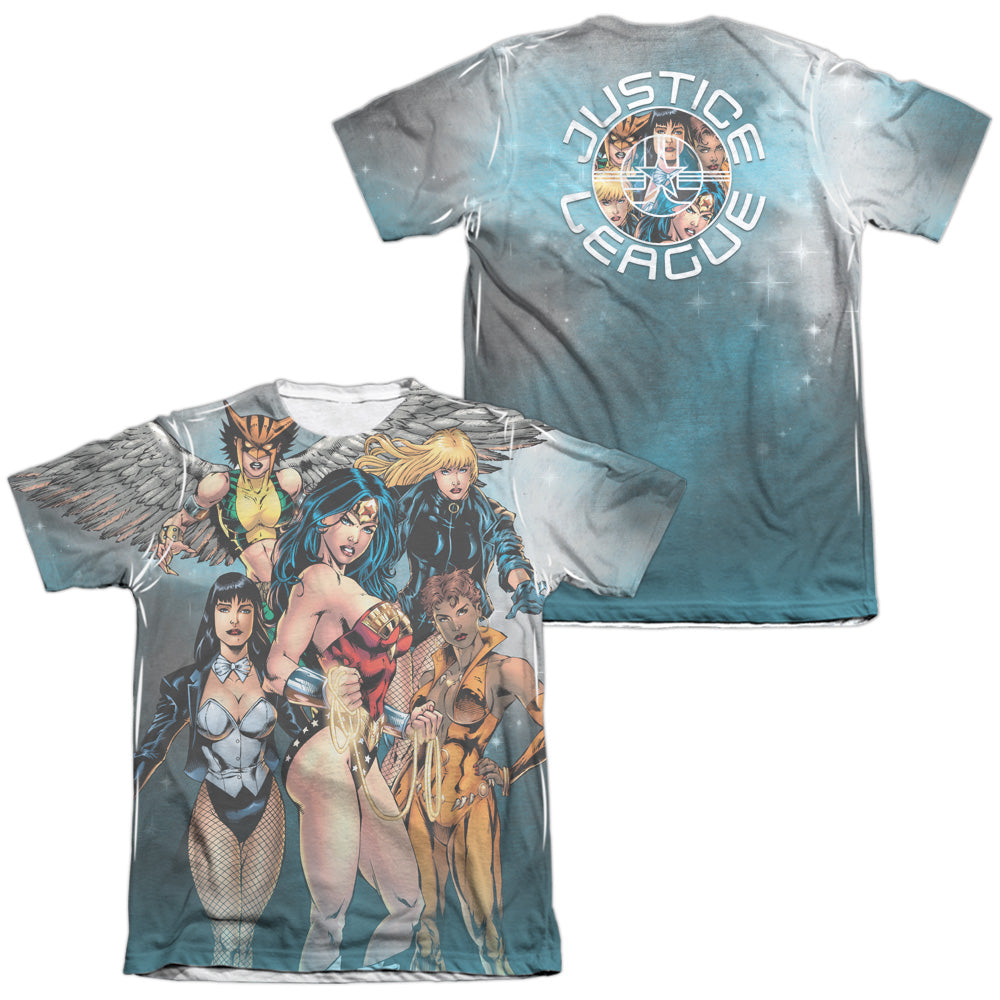 Jla - Gals Night Out (Front/back Print) - Adult Poly/cotton Short Sleeve Tee - White T-shirt