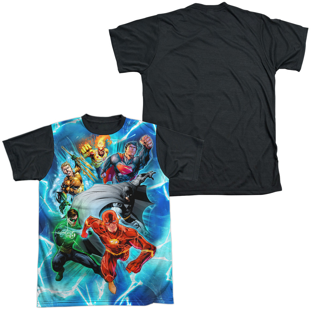 Jla - Lightning Team - Short Sleeve Adult White Front Black Back   - White T-shirt