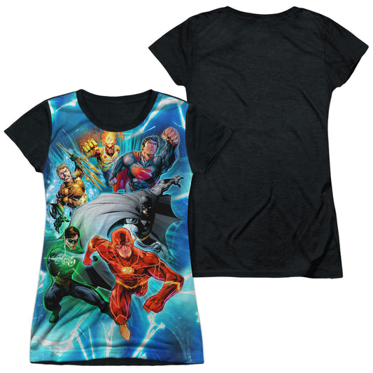 Jla - Lightning Team - Short Sleeve Junior Poly Black Back - White T-shirt