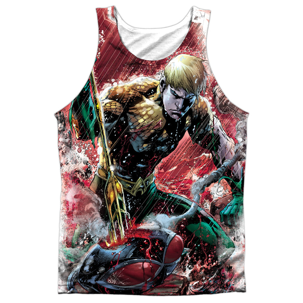 Jla - Aquaman Vs Manta - Adult 100% Poly Tank Top - White