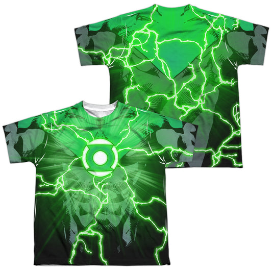 Jla - John Burst (Front/back Print) - Short Sleeve Youth Poly Crew - White T-shirt