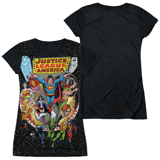 Jla - Stars - Short Sleeve Junior Poly Black Back - White T-shirt