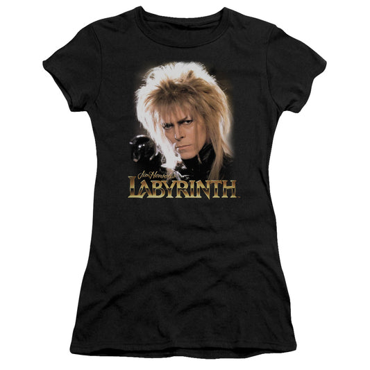 Labyrinth - Jareth - Short Sleeve Junior Sheer - Black T-shirt