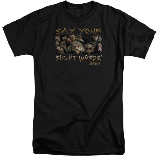 Labyrinth - Say Your Right Words - Short Sleeve Adult Tall - Black T-shirt
