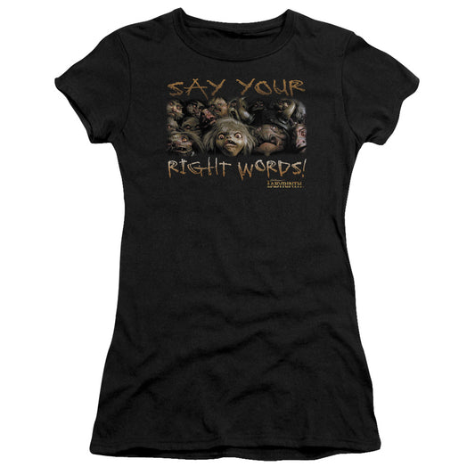 Labyrinth - Say Your Right Words - Short Sleeve Junior Sheer - Black T-shirt