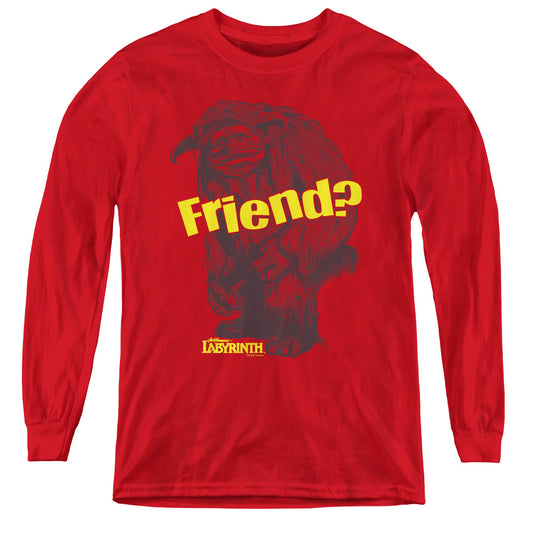 Labyrinth - Ludo Friend - Youth Long Sleeve Tee - Red