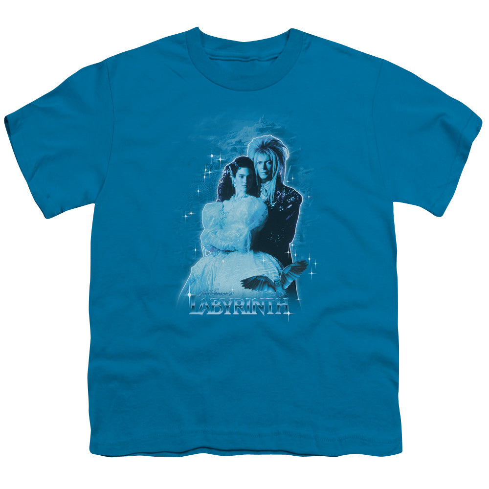 Labyrinth - Peach Dreams - Short Sleeve Youth 18/1 - Turquoise T-shirt