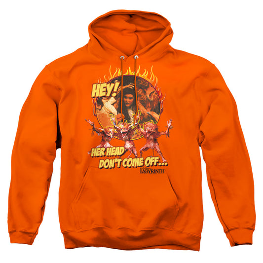 Labyrinth - Head Dont Come Off - Adult Pull-over Hoodie - Orange