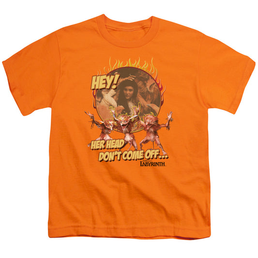 Labyrinth - Head Dont Come Off - Short Sleeve Youth 18/1 - Orange T-shirt