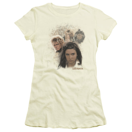 Labyrinth - Turn Back Sarah - Short Sleeve Junior Sheer - Cream T-shirt