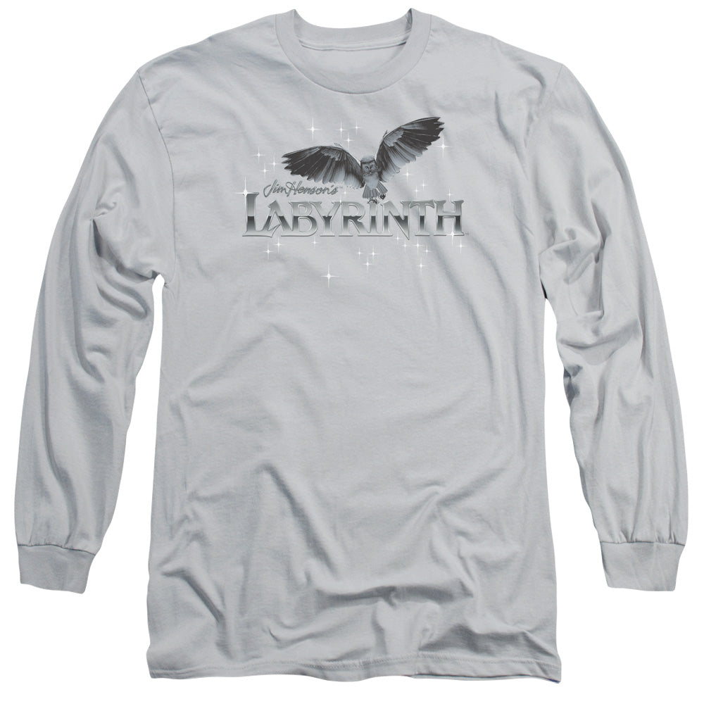 Labyrinth - Owl Logo - Long Sleeve Adult 18/1 - Silver T-shirt