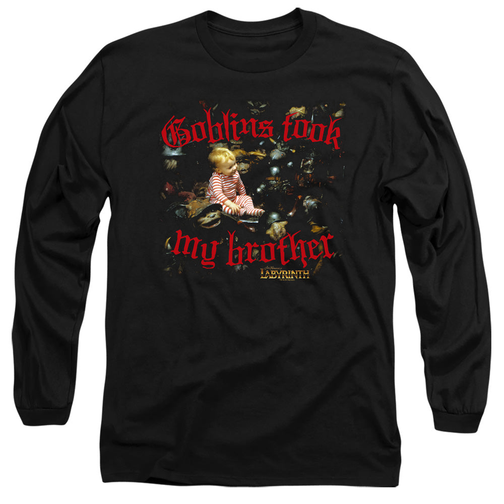 Labyrinth - Goblins Took My Brother - Long Sleeve Adult 18/1 - Black T-shirt