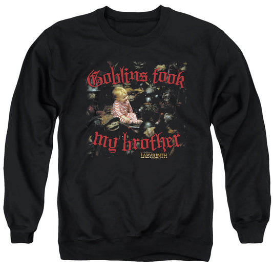 Labyrinth - Goblins Took My Brother - Adult Crewneck Sweatshirt - Black