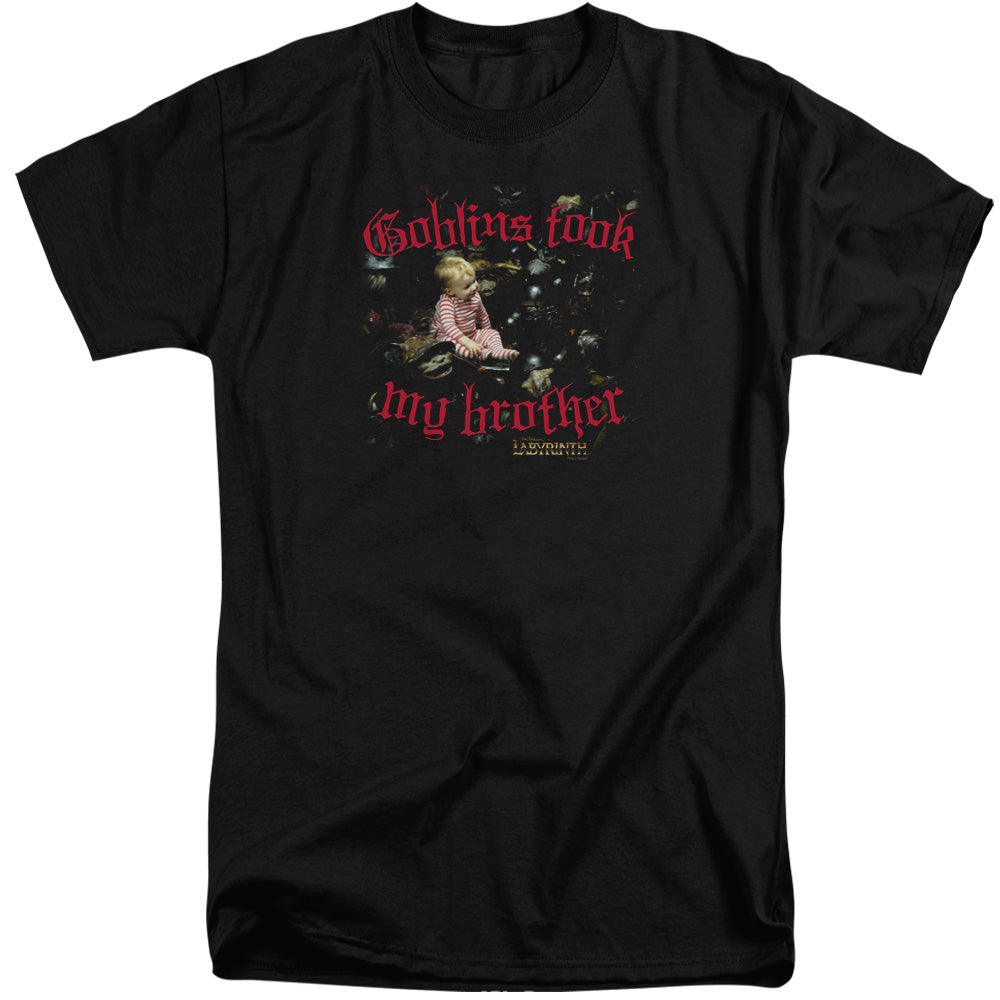 Labyrinth - Goblins Took My Brother - Short Sleeve Adult Tall - Black T-shirt