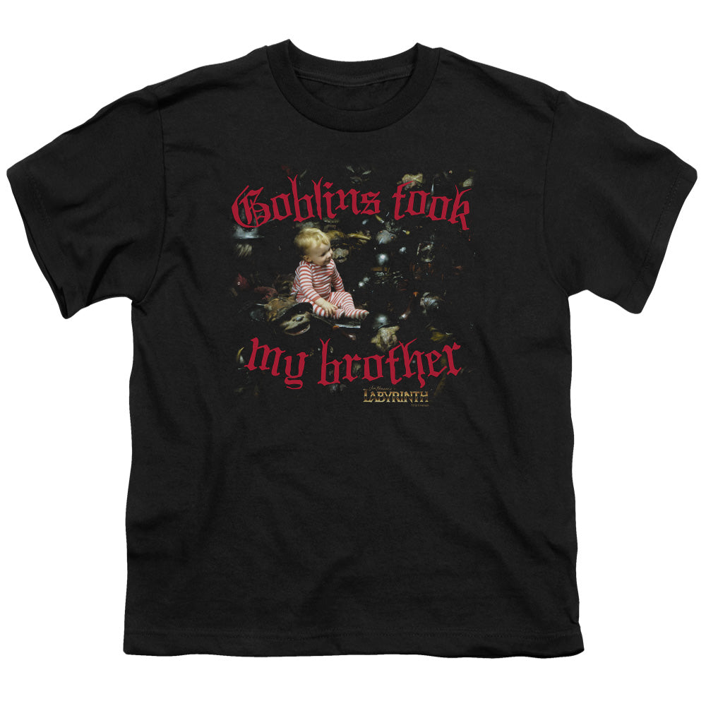 Labyrinth - Goblins Took My Brother - Short Sleeve Youth 18/1 - Black T-shirt