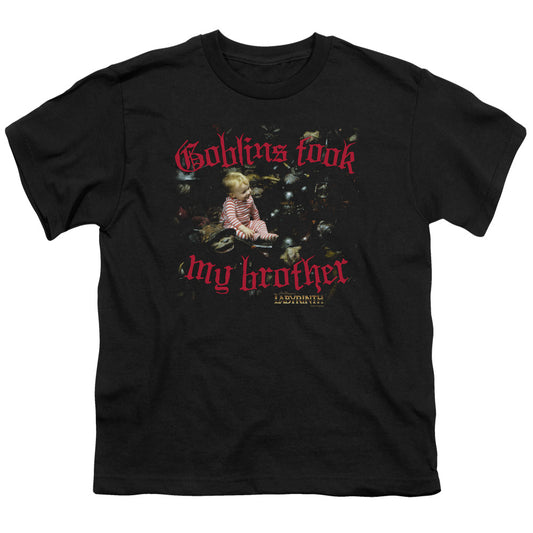 Labyrinth - Goblins Took My Brother - Short Sleeve Youth 18/1 - Black T-shirt