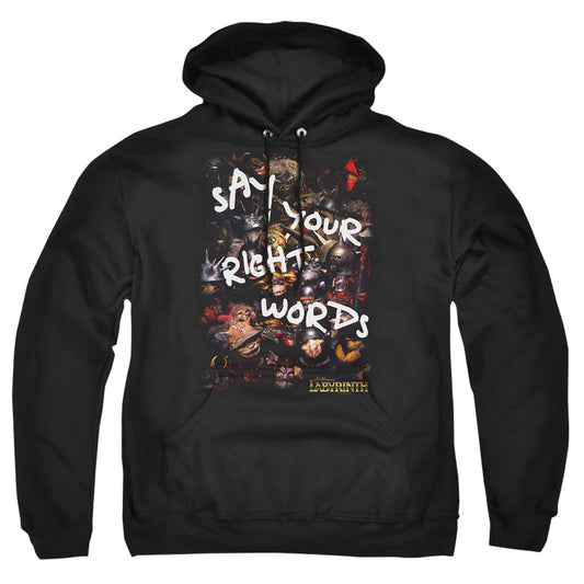 Labyrinth - Right Words - Adult Pull-over Hoodie - Black