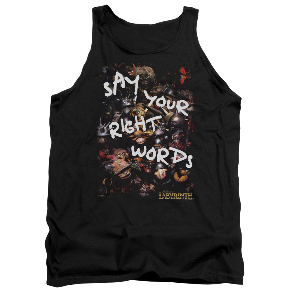 Labyrinth - Right Words - Adult Tank - Black