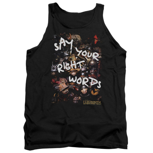 Labyrinth - Right Words - Adult Tank - Black
