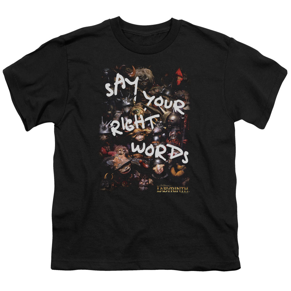 LABYRINTH RIGHT WORDS - S/S YOUTH 18/1 - BLACK T-Shirt