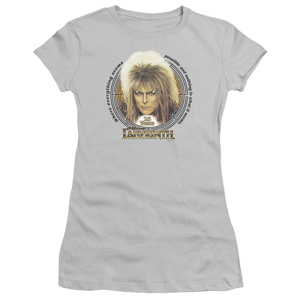 Labyrinth - 25 Years - Short Sleeve Junior Sheer - Silver T-shirt