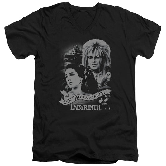 Labyrinth - Anniversary - Short Sleeve Adult V-neck - Black T-shirt