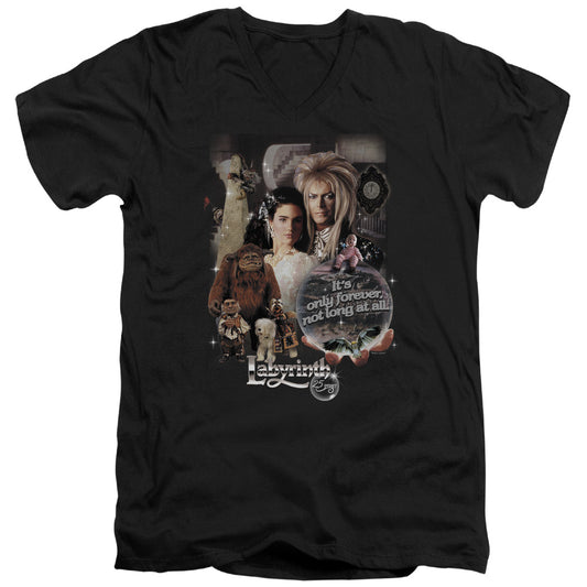 Labyrinth - 25 Years Of Magic - Short Sleeve Adult V-neck - Black T-shirt