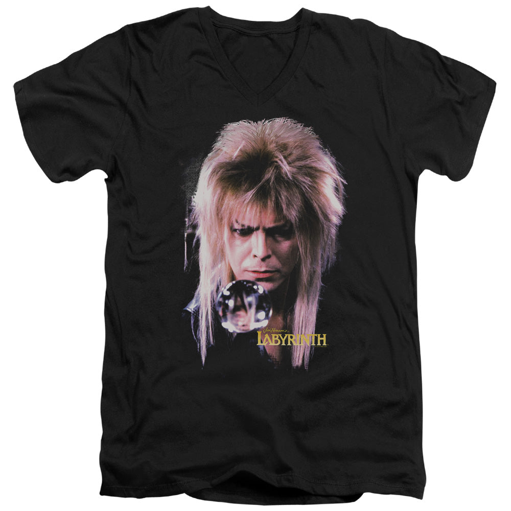 Labyrinth - Goblin King - Short Sleeve Adult V-neck 30/1 - Black T-shirt